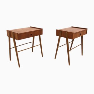 Tables de Chevet en Teck de Carlström, Suède, 1960s, Set de 2