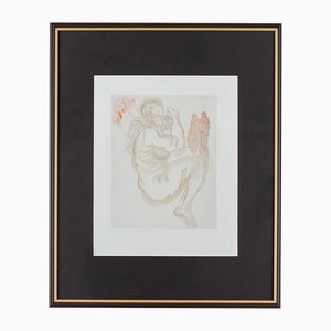 Salvador Dali, Dante's Dream, 1960, Woodcut Print, Framed