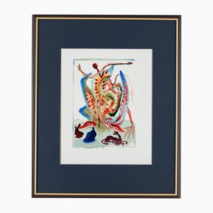 Salvador Dali, Gluttony, 1960, Woodcut Print, Framed