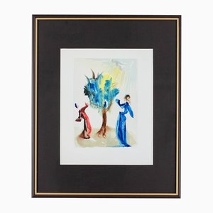 Salvador Dali, L'albero della penitenza, 1960, xilografia, cornice