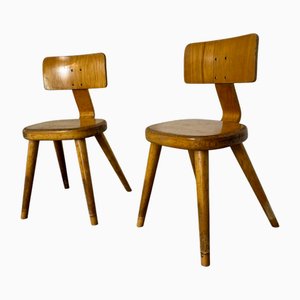 Modernistische Mid-Century Kinderstühle aus Buchensperrholz, 1950er, 2er Set