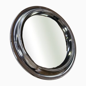 Vintage Round Chrome Plastic Mirror, 1970