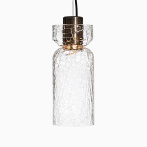 Crackle S3 Sculptural Hand Blown Glass Pendant Light by Alex Fitzpatrick for Adesignstudio