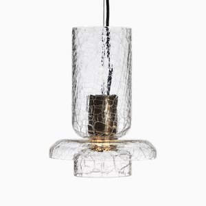 Crackle S4 Sculptural Hand Blown Glass Pendant Light by Alex Fitzpatrick for Adesignstudio