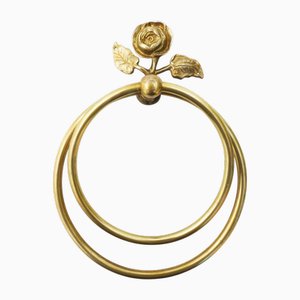 Mid-Century Modern French Rose Flower Double Towel Ring, 1950s