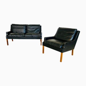 Dänisches Vintage Zwei-Sitzer Sofa und Stuhl von Georg Thams für Vejen Polstermøbelfabrik, 1970, 2er Set