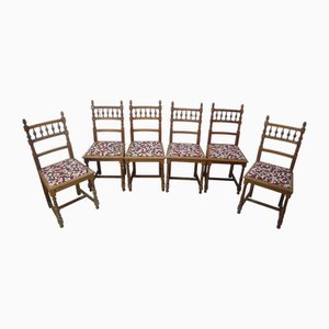 Sedie antiche in quercia, set di 6