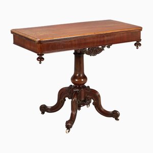 Antique Louis Philippe Carved Mahogany Game Table, 19th Century