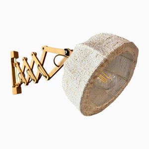 Lampada a forbice in quercia beige