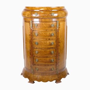 Cajonera alta estilo Klunke de palisandro con tiradores de latón, década de 1890