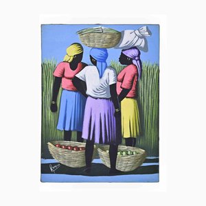 Romane Jereme, Haitian Girls, 1980s, Oil