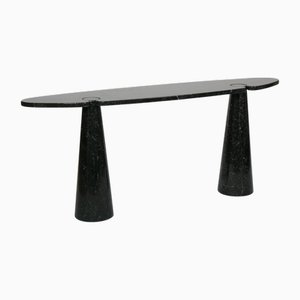 Vintage Console in Black Marble by Mangiarotti, 1960s