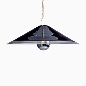 Lampada a sospensione rotonda in vetro di Murano di Renato Toso per Leucos, anni '60