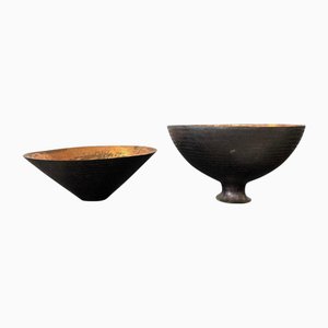 Italienische Vintage Cache-Pot Vasen aus Kupfer, 1950er, 2er Set