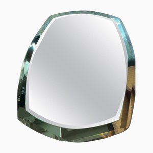Miroir avec Bordure en Verre Bleu Clair, 1950s