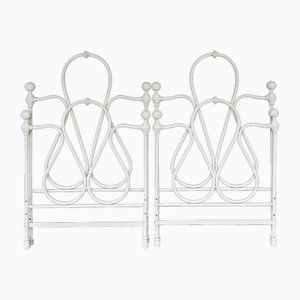 Single Beds in Wrought Iron, Late 19th Century, Set of 2