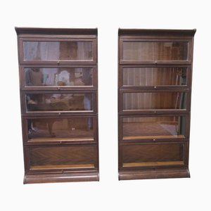 Bibliothèques Waterfall en Chêne par Gunn, 1910, Set de 2
