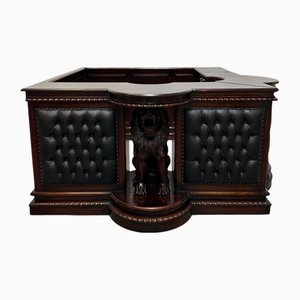 Antique Mahogany Lion Bar