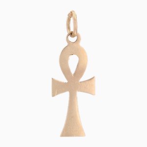 Egyptian Flat Cross Pendant in 18 Karat Yellow Gold