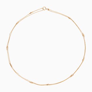 French 18k Rose Gold Long Chain Necklace
