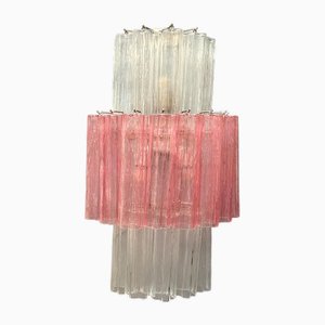 Large Pink and Clear Murano Glass Wall Sconce, 1990s