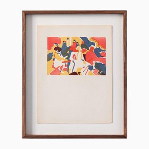 Vassily Kandinsky, Oriental, Woodcut on Paper, 1913, Glass and Walnut, Framed