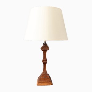 Tischlampe aus geschnitztem Holz, 18. Jh.