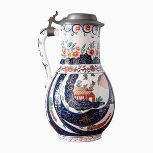 Dutch Delft Polychrome Chinoiserie Jug, Early 19th Century