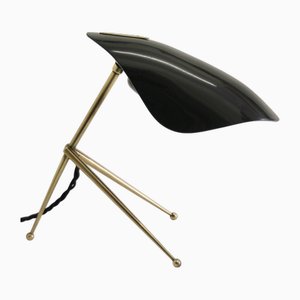 Black Tripod Table Lamp in Brass from WKR, 1950s
