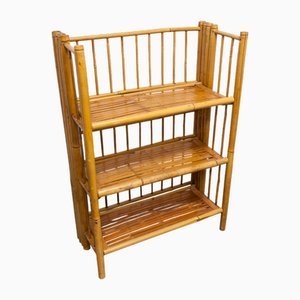 Estantería plegable de bambú en color miel, años 70