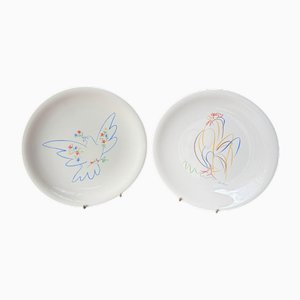Vintage Teller aus Limoges Porzellan von Pablo Picasso für Limoges, 1970er, 2er Set