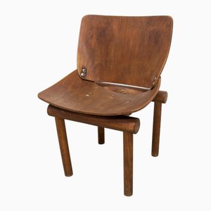 Vintage Curved Wood Children's Chair, 1960s