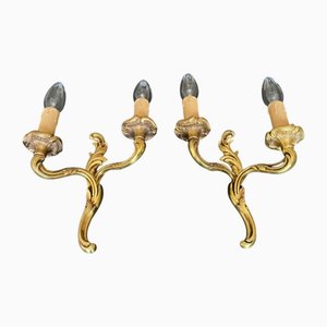 Lampade da parete in bronzo, Francia, anni '60, set di 2