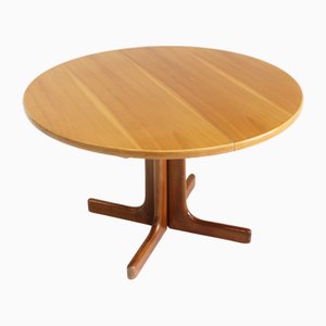 Vintage Danish Round Extendable Dining Table, 1960s