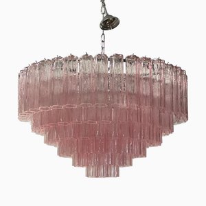Pink Tronchi Murano Glass Chandelier by Simoeng