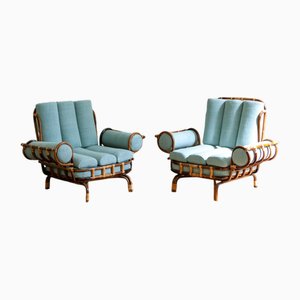 Vintage Bamboo Armchairs, 2010s, Set of 2