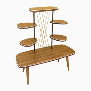 Flower Bench in Teak Look Resopal, 1960s