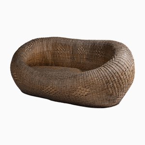 Outdoor Sofa aus Korbgeflecht, 1960er