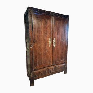 French Wardrobe in Oak with Hand-Carved Rosettes