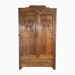 Art Nouveau Wooden 2-Door Wardrobe, 1920s