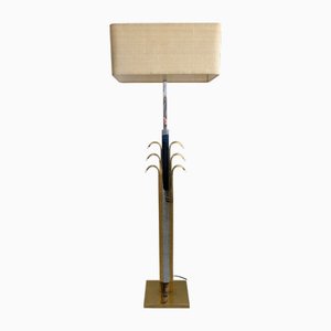 Mid-Century Brass, Chrome and Acrylic Glass Palm Tree Floor Lamp from WKR Leuchten, Germany, 1980s