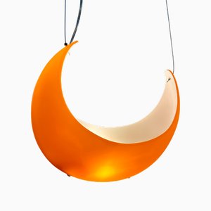 Luna Pendant Lamp in Orange Murano Glass, 1990s