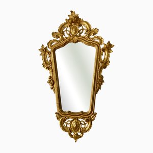 Specchio in foglia d'oro intarsiato a mano, Italia, inizio XX secolo