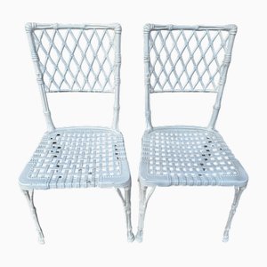 Faux Bamboo Chairs in Cast Aluminum, Spain, 1960s, Set of 2