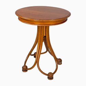 Italian Art Nouveau Round Dining Table in Wood, 1930s
