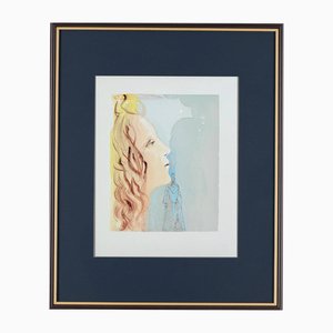 Salvador Dali, The Greatest Beauty of Beatrice, 1960, Holzschnitt, gerahmt