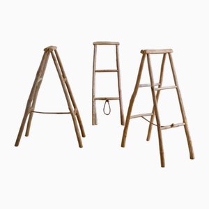 Porta asciugamani in legno, set di 3