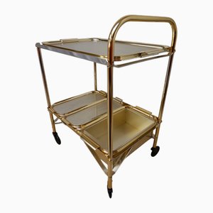 Vintage Hollywood Regency Gold Bar Cart, 1960s