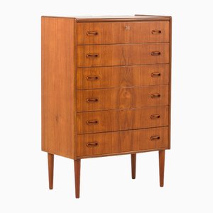 Danish Teak Chest of Drawers with Curved Front, 1960s
