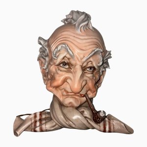Male Head in Porcelain from Capodimonte, 1920s